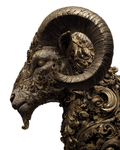 Golden Ram Sculpture Vinyl Car Decal Sticker – Waterproof & UV-Resistant 8.0"