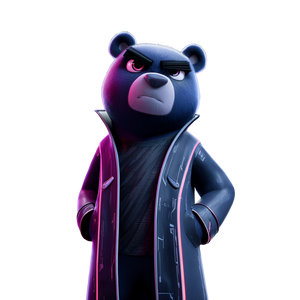 Futuristic Noir Bear Vinyl Car Decal Sticker – Waterproof & UV-Resistant 6.826666666666667"