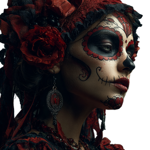 Catrina Woman Rose Vinyl Car Decal Sticker – Waterproof & UV-Resistant 3.4133333333333336"