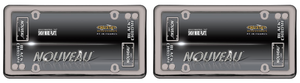 2x Sleek Black Chrome License Plate Frame | Nouveau Style for 6x12 Plates