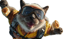 Skydiving Siamese Cat Vinyl Car Decal Sticker – Waterproof & UV-Resistant 5.12"