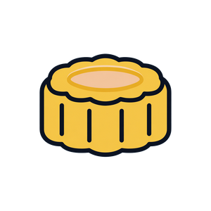 Mooncake Vector Icon Vinyl Car Decal Sticker – Waterproof & UV-Resistant 3.4133333333333336"