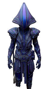 Alien Pyramid Warrior Vinyl Car Decal Sticker – Waterproof & UV-Resistant 9.706666666666667"