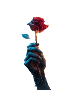 Flaming Rose Hand Vinyl Car Decal Sticker – Waterproof & UV-Resistant 4.0"