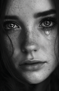 Tearful Young Woman V4 Vinyl Car Decal Sticker – Waterproof & UV-Resistant 4.4