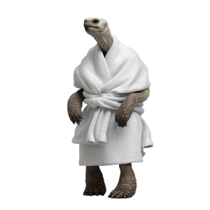 Turtle Humanoid Towel Vinyl Car Decal Sticker – Waterproof & UV-Resistant 6.826666666666667"
