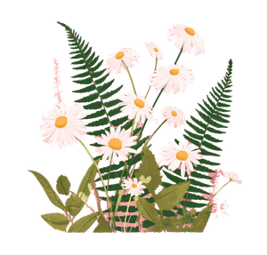 Daisies And Ferns Vinyl Car Decal Sticker – Waterproof & UV-Resistant 3.4133333333333336"