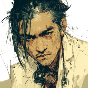 Cyberpunk Scientist Portrait V2 Vinyl Car Decal Sticker – Waterproof & UV-Resistant 3.4133333333333336"