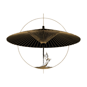 Golden Umbrella Logo Vinyl Car Decal Sticker – Waterproof & UV-Resistant 6.826666666666667"