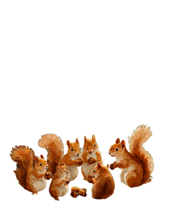 Squirrels Gathering Chestnuts Vinyl Car Decal Sticker – Waterproof & UV-Resistant 4.0"