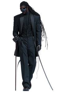 Blind Techno Noir Swordsman Vinyl Car Decal Sticker – Waterproof & UV-Resistant 4.586666666666667"