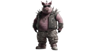 Anthropomorphic Pig Rockstar Vinyl Car Decal Sticker – Waterproof & UV-Resistant 5.4