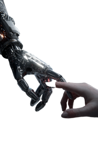 Human-Robot Handshake V15 Vinyl Car Decal Sticker – Waterproof & UV-Resistant 8.96"