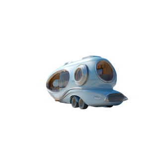 Futuristic Beach Camper Vinyl Car Decal Sticker – Waterproof & UV-Resistant 6.826666666666667"