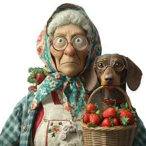 Elderly Woman With Dachshund Vinyl Car Decal Sticker – Waterproof & UV-Resistant 6.826666666666667"