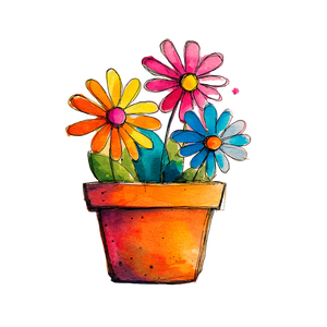 Painted Flower Pot Vinyl Car Decal Sticker – Waterproof & UV-Resistant 6.826666666666667"