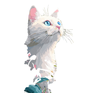 White Cat Painting V9 Vinyl Car Decal Sticker – Waterproof & UV-Resistant 3.4133333333333336"