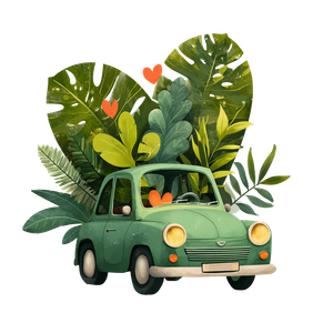 Green Car Love Vinyl Car Decal Sticker – Waterproof & UV-Resistant 3.4133333333333336"