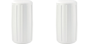 2x Attwood Marine SoftSide Round Corner Dock Guard | 15" Height | White Polymeric | Easy on Hulls