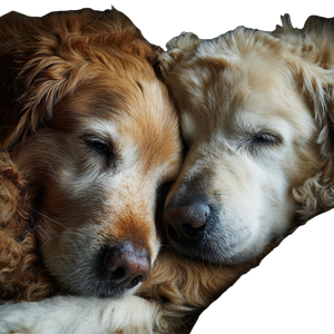 Two Resting Dogs Vinyl Car Decal Sticker – Waterproof & UV-Resistant 3.4133333333333336"