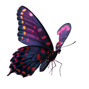 Glowing Purple Butterfly V3 Vinyl Car Decal Sticker – Waterproof & UV-Resistant 3.4133333333333336"