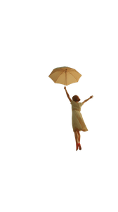 Leaping With Umbrella Vinyl Car Decal Sticker – Waterproof & UV-Resistant 9.706666666666667"