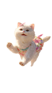 Kitty Beach Chase Vinyl Car Decal Sticker – Waterproof & UV-Resistant 9.706666666666667"