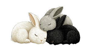 Sleeping Bunnies Bed Vinyl Car Decal Sticker – Waterproof & UV-Resistant 2.72"
