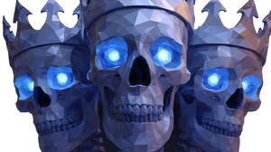 Crowned Skulls Trio Vinyl Car Decal Sticker – Waterproof & UV-Resistant 2.72"