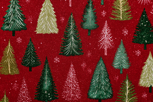 Christmas Trees Illustration V2 Vinyl Car Decal Sticker – Waterproof & UV-Resistant 2.986666666666667"