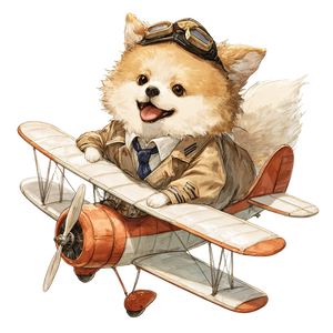 Pilot Pomeranian Vinyl Car Decal Sticker – Waterproof & UV-Resistant 3.4133333333333336"