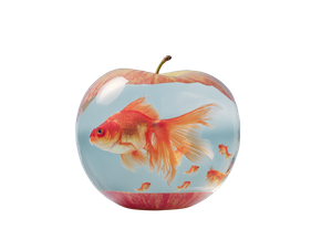 Transparent Apple Goldfish Vinyl Car Decal Sticker – Waterproof & UV-Resistant 6.1866666666666665"