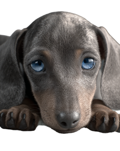 Grey Dachshund Puppy Vinyl Car Decal Sticker – Waterproof & UV-Resistant 4.0"