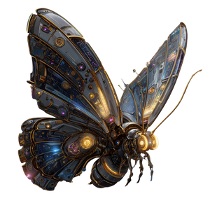 Robotic Space Butterfly Vinyl Car Decal Sticker – Waterproof & UV-Resistant 3.4133333333333336"