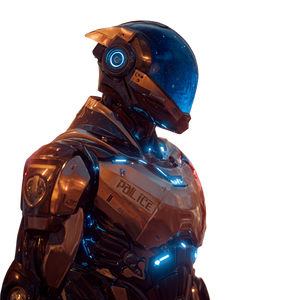 Futuristic Robot Officer V2 Vinyl Car Decal Sticker – Waterproof & UV-Resistant 3.4133333333333336"