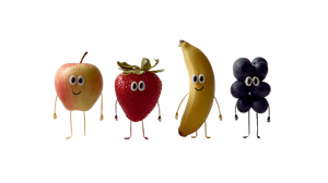 Anthropomorphic Fruits Standing Vinyl Car Decal Sticker – Waterproof & UV-Resistant 5.4