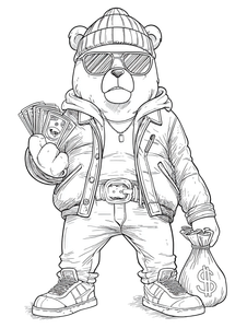 Cartoon Gangster Bear Vinyl Car Decal Sticker – Waterproof & UV-Resistant 8.213333333333333"