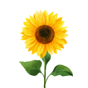 Sunflower Flat Illustration Vinyl Car Decal Sticker – Waterproof & UV-Resistant 3.4133333333333336"