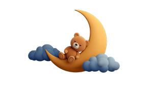 Sleeping Teddy Moon V10 Vinyl Car Decal Sticker – Waterproof & UV-Resistant 2.72"