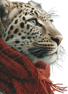 Leopard With Scarf Vinyl Car Decal Sticker – Waterproof & UV-Resistant 4.266666666666667"