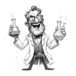 Cheerful Chemistry Professor Vinyl Car Decal Sticker – Waterproof & UV-Resistant 6.826666666666667"