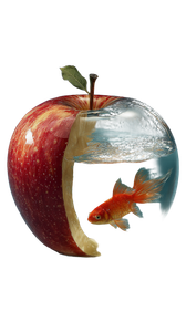Transparent Apple Fish Vinyl Car Decal Sticker – Waterproof & UV-Resistant 9.706666666666667"