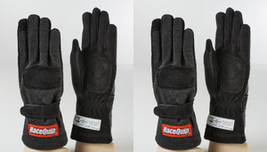 2x RaceQuip 355 Series Racing Gloves | Large Double Layer Nomex Knit/Suede Leather Palm | High Grip Black | SFI 3.3/5 Rated 2x RaceQuip 355 Series Racing Gloves | Large Double Layer Nomex Knit/Suede Leather Palm | High Grip Black | SFI 3.3/5 Rated