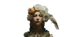 Floral Punk Portrait Vinyl Car Decal Sticker – Waterproof & UV-Resistant 2.56"
