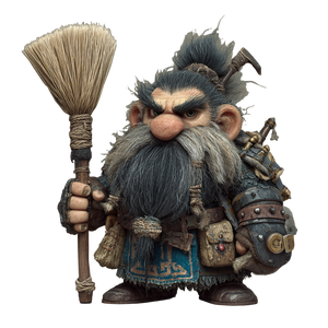 Grumpy Dwarf Mop Vinyl Car Decal Sticker – Waterproof & UV-Resistant 3.4133333333333336"