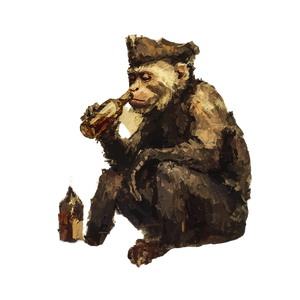 Drunk Capuchin Monkey Vinyl Car Decal Sticker – Waterproof & UV-Resistant 6.826666666666667"