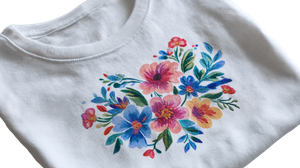 Floral T-Shirt Vinyl Car Decal Sticker – Waterproof & UV-Resistant 2.72"