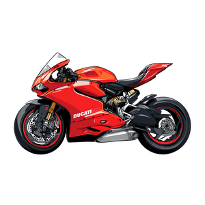 Cartoon Ducati Motorcycle Vinyl Car Decal Sticker – Waterproof & UV-Resistant 3.4133333333333336"