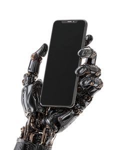 Robot Holding Iphone Vinyl Car Decal Sticker – Waterproof & UV-Resistant 8.0"