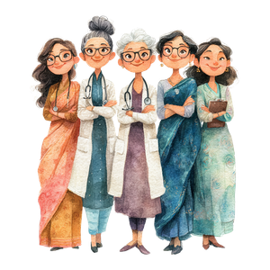 Smiling Senior Doctors Vinyl Car Decal Sticker – Waterproof & UV-Resistant 3.4133333333333336"
